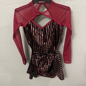 Red and Black Sequin Dance Costume
